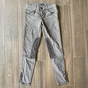 J Brand Leather Patchwork Utility Skinny Jeans - Muted Brown / Taupe